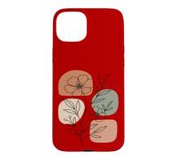 Custodia per iPhone 15 Plus Wildflower Line Art Abstract Botanical Mid Century