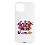 Custodia per iPhone 15 Plus Witchy Halloween WitchyWien Dachshund Dogs In Witch Hat