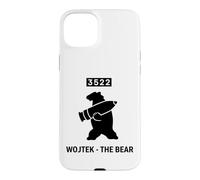 Custodia per iPhone 15 Plus Wojtek, emblema militare con conchiglia di artiglieria