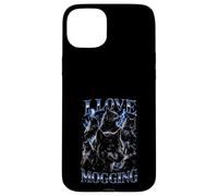 Custodia per iPhone 15 Plus Wolf Love Mogging Divertente Gen-Z Meme