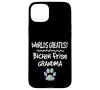 Custodia per iPhone 15 Plus Worlds Greatest Bichon Frise, simpatica stampa a forma di zampa di cane Love
