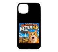 Custodia per iPhone 15 Plus You've Got To Be Kitten Me Funny Cat UFO Flying Saucer