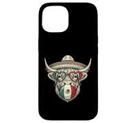 Custodia per iPhone 15 Poncho mucca messicana Highland Cinco De Mayo Fiesta Sombrero