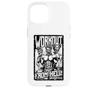 Custodia per iPhone 15 Poster divertente in palestra di Halloween con film horror zombie