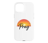 Custodia per iPhone 15 Pray Sunset Inspirational Religious Christian Faith