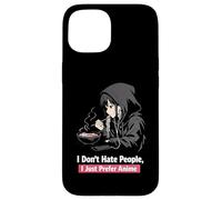 Custodia per iPhone 15 Preferisco Anime Antisociale Anime Ragazza Ramen Amante
