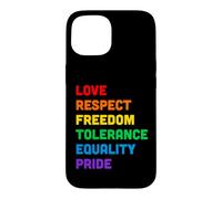 Custodia per iPhone 15 Pride Love Equality Rainbow LGBTQ Parole colorate