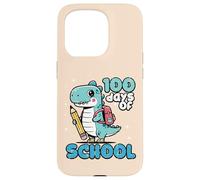 Custodia per iPhone 15 Pro 100 Days Of School Dino Carino 100th Day Trex Ragazzi Bambini