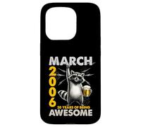 Custodia per iPhone 15 Pro 20th Birthday Raccoon Beer March 2006 Vintage 20 Years Old