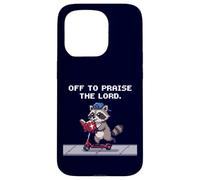 Custodia per iPhone 15 Pro A lodare Lord Pixel Christian Raccoon Faith Design