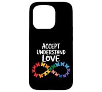 Custodia per iPhone 15 Pro Accetta Comprendi Amore Consapevolezza Autismo Infinity Butterfly