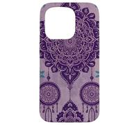 Custodia per iPhone 15 Pro Acchiappasogni Boho Magic Batik Etnico Strega Viola Sogni
