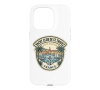 Custodia per iPhone 15 Pro Adesivo da viaggio vintage Yacht Club de St. Tropez