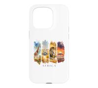 Custodia per iPhone 15 Pro Africa Giraffe, Leoni e Savana - Vacanze Africa