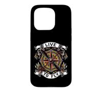 Custodia per iPhone 15 Pro Airplane Pilot Live To Fly Aviation Compass Art