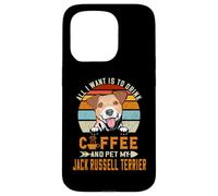 Custodia per iPhone 15 Pro All I Want Is To Drink Coffee Pet My Jack Russell Terrier