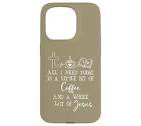 Custodia per iPhone 15 Pro All Need I is Little Coffee & Jesus Mama Christian Mom Faith