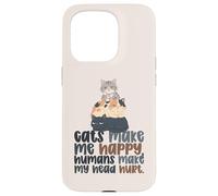 Custodia per iPhone 15 Pro Amante dei gatti divertenti gatti sarcastici mi rendono felice, gli umani feriti