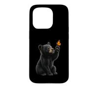 Custodia per iPhone 15 Pro American Black Bear Cucciolo Farfalla Wildlife Nature