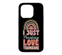 Custodia per iPhone 15 Pro Amo da matti trombone bohémien Rainbow Trendy Boho