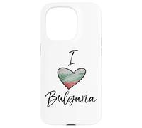 Custodia per iPhone 15 Pro Amo la bandiera della Bulgaria nel cuore