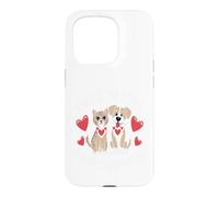 Custodia per iPhone 15 Pro Amor Doble Mimos Gato Perro Pareja Animal Linda