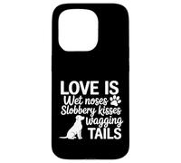 Custodia per iPhone 15 Pro Amore Bagnato Nasi Slobbery Baci Scodinzolante Code Amante dei cani