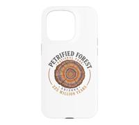 Custodia per iPhone 15 Pro Anello con albero in legno fossile dell'Arizona del parco nazionale della foresta