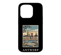 Custodia per iPhone 15 Pro Anversa, Belgio, fronte fiume, orizzonte, viaggio, arte