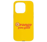 Custodia per iPhone 15 Pro Arancia, sei contento, illustrazione, zesty
