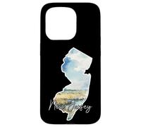 Custodia per iPhone 15 Pro Arte Silhouette Acquerello del New Jersey