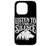 Custodia per iPhone 15 Pro Ascolta il silenzio Lupo Escursionismo Campeggio Fauna Sel