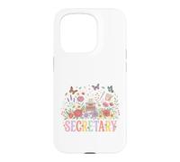 Custodia per iPhone 15 Pro Assistente amministratore della macchina da scrivere floreale segretaria