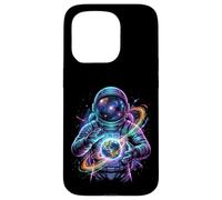 Custodia per iPhone 15 Pro Astronauta cosmico Holding Terra Spazio Galaxy