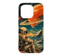 Custodia per iPhone 15 Pro Astronauta retrò Space Explorer Vintage Paesaggio cosmico