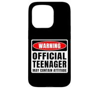 Custodia per iPhone 15 Pro Attenzione ufficiale adolescente può contenere atteggiamento Teen Compleanno