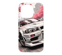 Custodia per iPhone 15 Pro Auto da corsa JDM Drift vintage Tokyo Sakura Flower Blossom Art