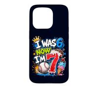 Custodia per iPhone 15 Pro Avevo 6 anni Ora ho 7 anni 7th Birthday Boys Ice Cream Drip Baseball