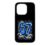 Custodia per iPhone 15 Pro Avevo 6 anni ora sono 7 Six Seven Blue Flames 7° compleanno