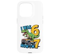 Custodia per iPhone 15 Pro Avevo sei anni ora sono sette dinosauri 67 Meme 7th Birthday Boys