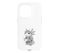 Custodia per iPhone 15 Pro Axolotl Samurai Ramen Xilografia Giapponese Arte