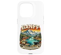 Custodia per iPhone 15 Pro Banff Canada Retro Mountain Scenico Parco Nazionale Souvenir