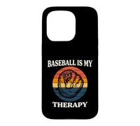 Custodia per iPhone 15 Pro Baseball Is My Therapy Vintage Retro Glove Player