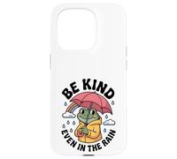 Custodia per iPhone 15 Pro Be Kind Even In The Rain Cute Frog Gentilezza Groovy Rainbow