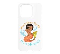Custodia per iPhone 15 Pro Beach Don't Try Me I'm A Mermaid Funny Black Sirene Donne