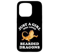 Custodia per iPhone 15 Pro Bearded Dragon Pet Lizard Reptile Animal Gift Black
