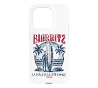 Custodia per iPhone 15 Pro Biarritz France Surf Summer - Stampa invecchiata