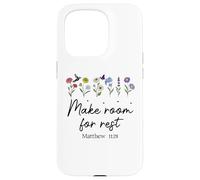 Custodia per iPhone 15 Pro Bible Verse Matthew 11 28 Make Room for Rest Trust God Jesus