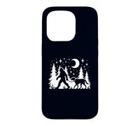 Custodia per iPhone 15 Pro Bigfoot Camminare con Labrador Retriever Sasquatch & Cani