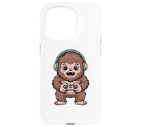 Custodia per iPhone 15 Pro Bigfoot Playing Video Game Sasquatch Video Gamers